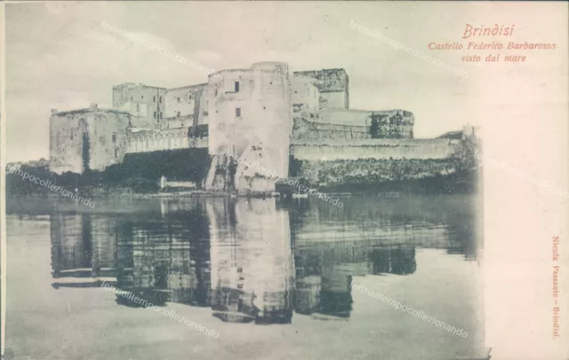 z22 cartolina brindisi citta' castello federico barbarossa visto dal mare