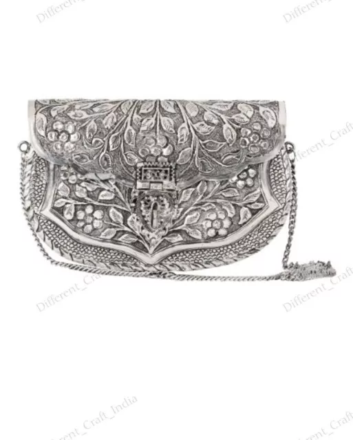 Handgefertigte Braut-Damen-Handtasche aus antikem Messing, Ethno-Clutch aus...