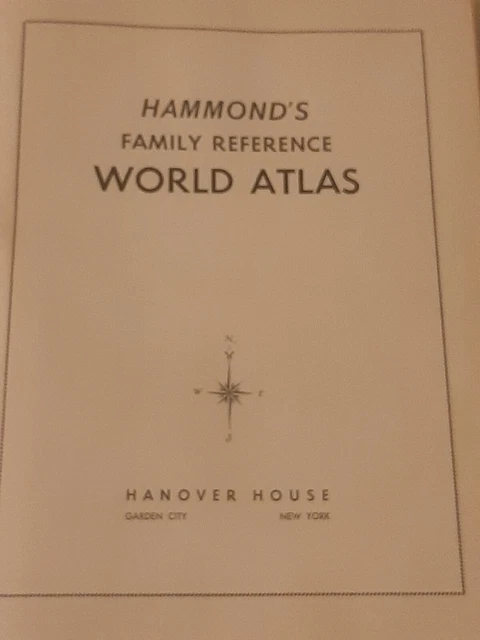 World Atlas Hammond Family Reference 1968 Doubleday  & Co. Color Maps!