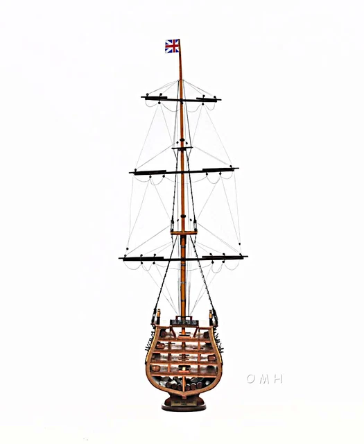 HMS VICTORY CROSS Section Wooden Tall Ship Model 35" Lord Nelson's
