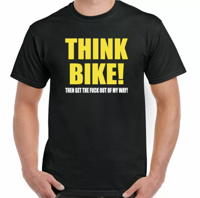 Motard T-Shirt Moto Chopper Indien Think Vélo Hommes Drôle Slogan