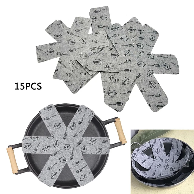 2X(20 Protections pour Casseroles, 5 Tailles de Feutre Gris et
