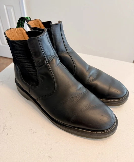 SOLOVAIR DEALER CHELSEA Boots Black Leather Made in England Men UK 12 ...