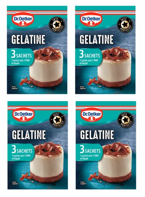 Dr Oetker Gelatine Powder Sachets 3 x 12g PACK OF 4