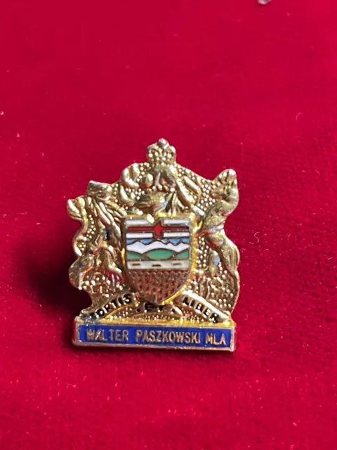 Walter Pasikowski MLA Member Legislative Assembly Alberta CA Flag Crest Pin .80