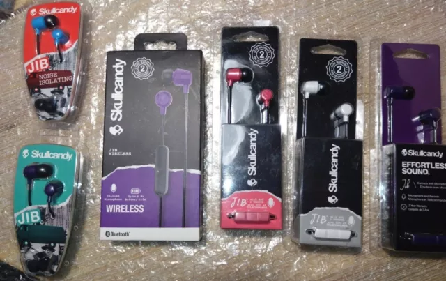 Skullcandy Earbuds Bluetooth or WIRED Jib In-Ear with Mic & Volume FASTP&P