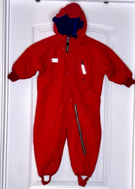 VINTAGE LL BEAN Kids Hooded Ski Snow Suit Red Thinsulate 2T 54.00 PicClick