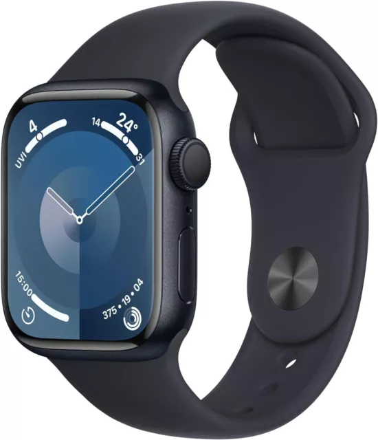 APPLE WATCH 9 (GPS/45 mm) - Alugehäuse / Sportarmband in Mitternacht M/L