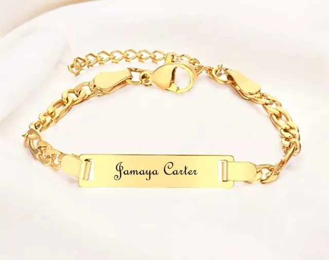 18K Gold Filled Personalized Baby ID Bracelet,  Christening Gift , Baptism Gift