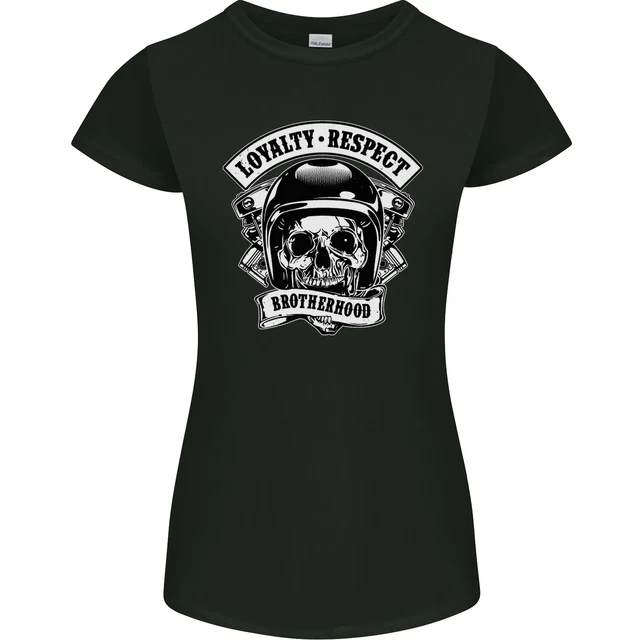 Respect Brotherhood Motorcycle Biker Bike Womens Petite Cut T-Shirt