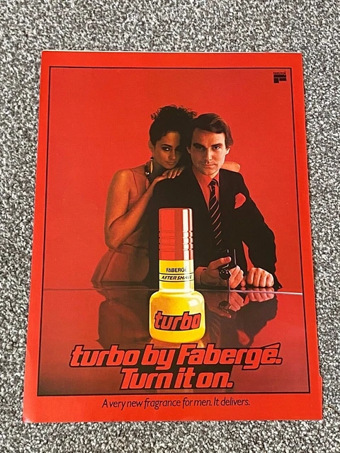 Rare Vintage 1981 Magazine Advert Picture Faberge Turbo Men's Aftershave Ad 80's