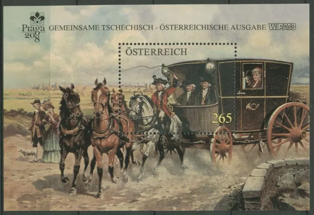 Österreich 2008 WIPA/PRAGA Postkutsche Block 45 postfrisch (C93714)