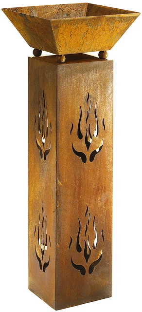 Produktbild von Pflanzsäule Mit Blumenmotiv, Stahl, Grau, H 82 Cm | ETC Shop