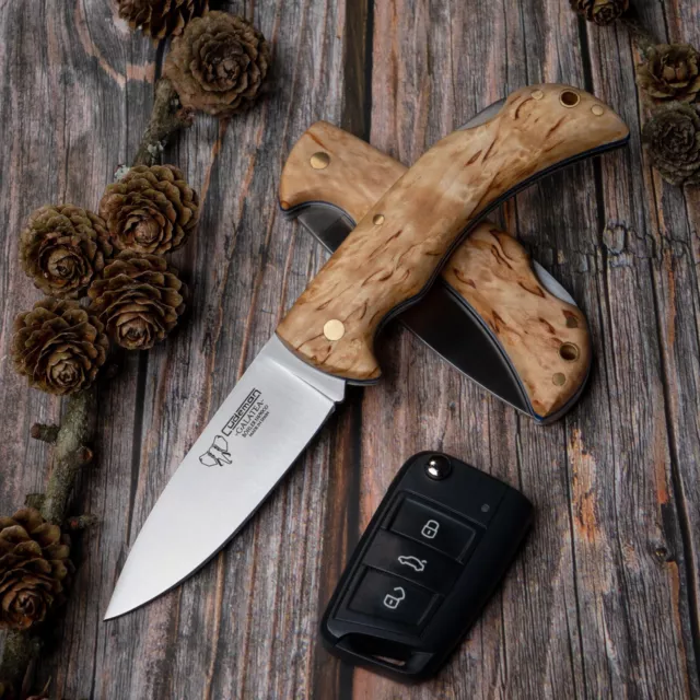 Navaja CUDEMAN Galatea Hoja de 9 cm. Acero Bohler Mango de Abedul.Knive Coltello
