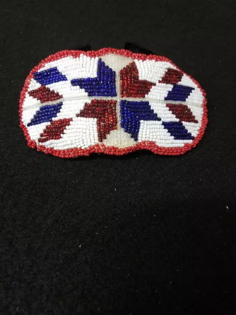 Nice Handmade Cut Beaded Star Design Rosette Native American Indian Barrette