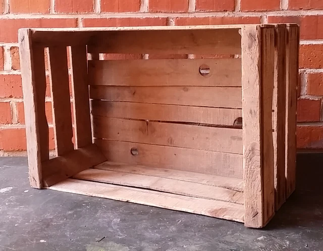 Antiguo Rústico Caja de Madera Vino Fruta Manzana Estante Mesa Jardinera Para