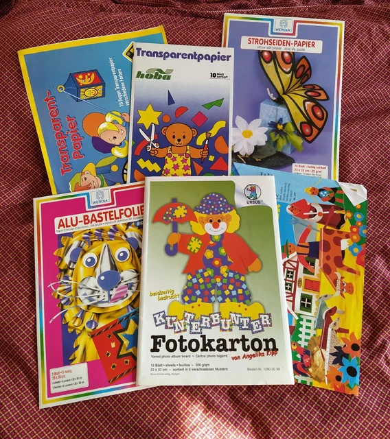 Set Bastelpapier Transparent Tonkarton Strohseiden Alu Bastelfolie Fotokarton