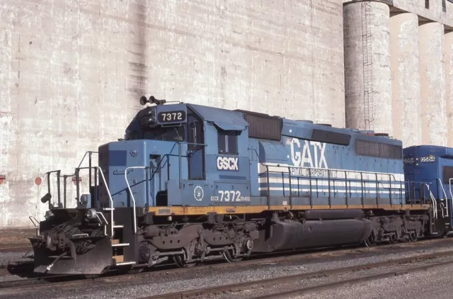 GATX GSCX Railroad Train Locomotive 7372 KANSAS CITY MO Original Photo Slide