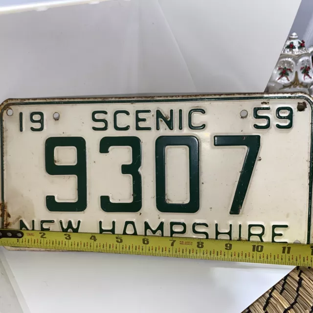 1959 59 New Hampshire Nh License Plate Tag # 9307