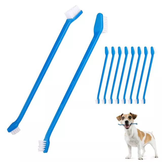 10Pk Dog Cat Dental Toothbrush Dual End Oral Care Canine Tooth Brush Hygiene Pet