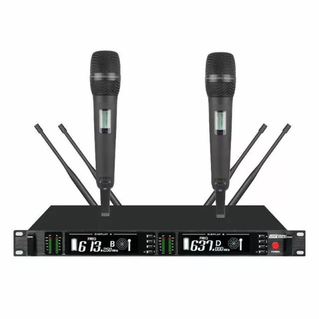 Dual Wireless Microphone UHF True Diversity 2 SKM9000 Handheld Mic For Shure