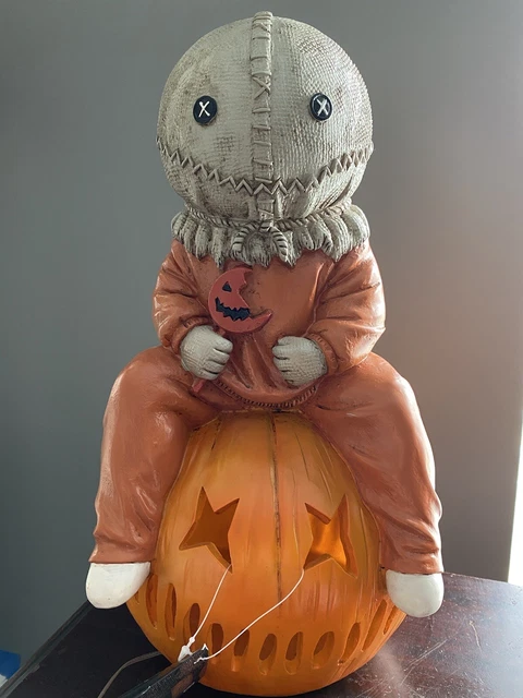 Trick R Treat Sam Sitting On Jack O Lantern Light Up Statue Spirit Halloween