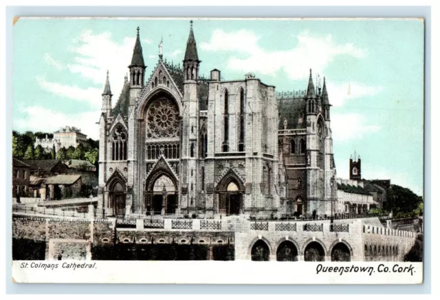 c1910 St Colmans Cathedral Queenstown Co Cork Posted Ireland Foreign Postcard