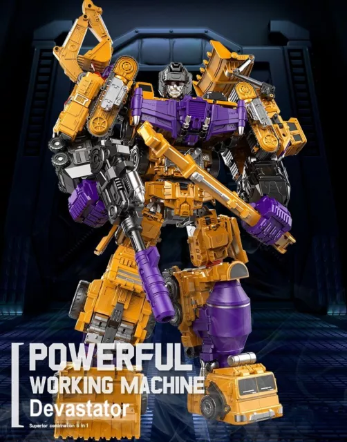 Devastator G1 6in1 Oversized 44cm 17.3" Action Figure Toy Yellow USA