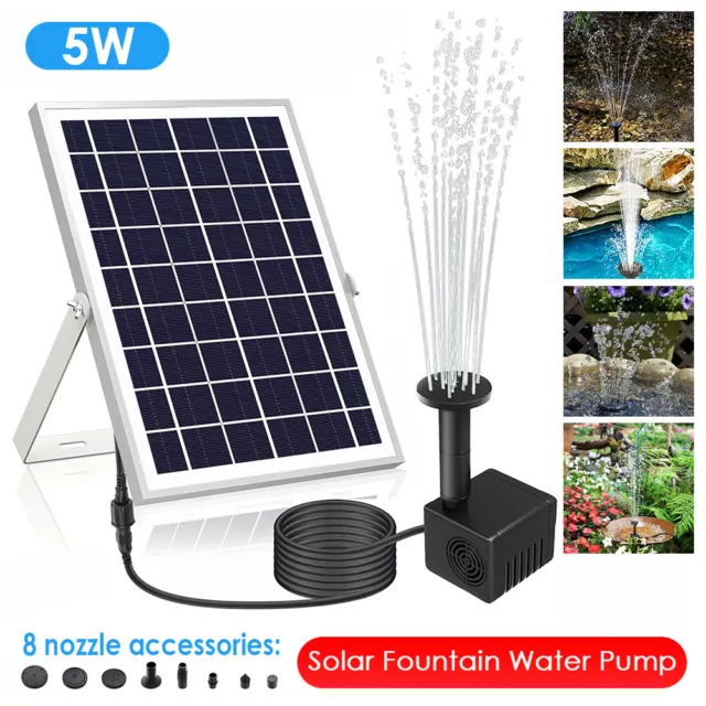 Solar Panel Powered Water Pump Garden Pool Pond Aquarium Floating Fountain Decor