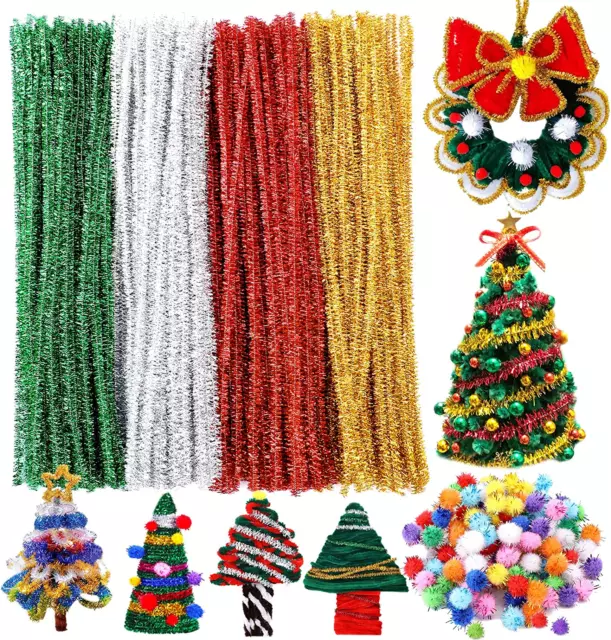 200 Pieces Pipe Cleaners,Glitter Pipe Cleaners, Pipe Cleaners Chenille Stem with