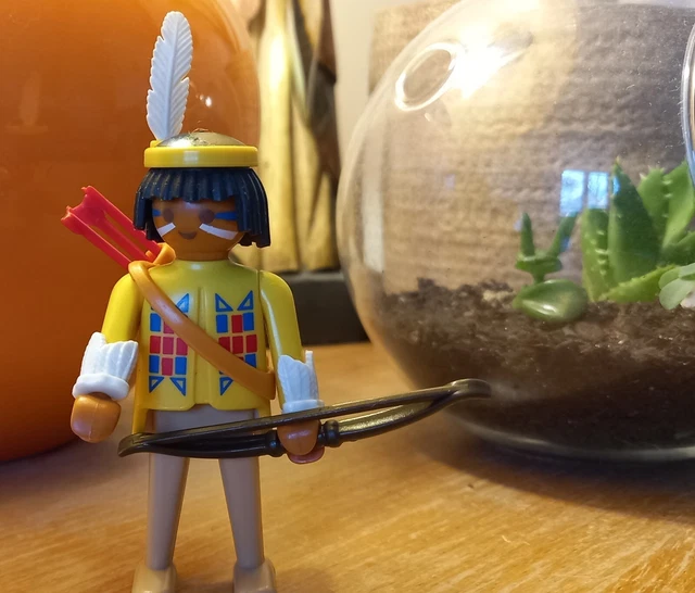 Lot Playmobil Indiens - Arc Marron Avec Carquois Bleu Et Flèches Noires (occasion, Bonne état)