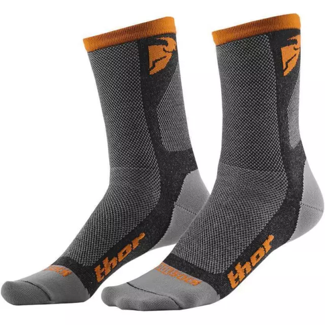 Thor MX Cool Dual Socken Strümpfe grau orang Socks Motocross FMX Enduro 40 42 44