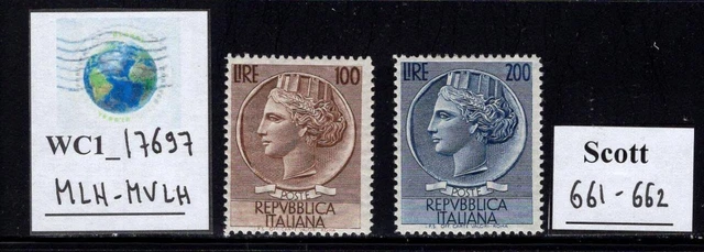 WC1_17697. ITALY REPUBLIC. 1954 SIRACUSANA set. Sc. 661-662. MLH-MVLH