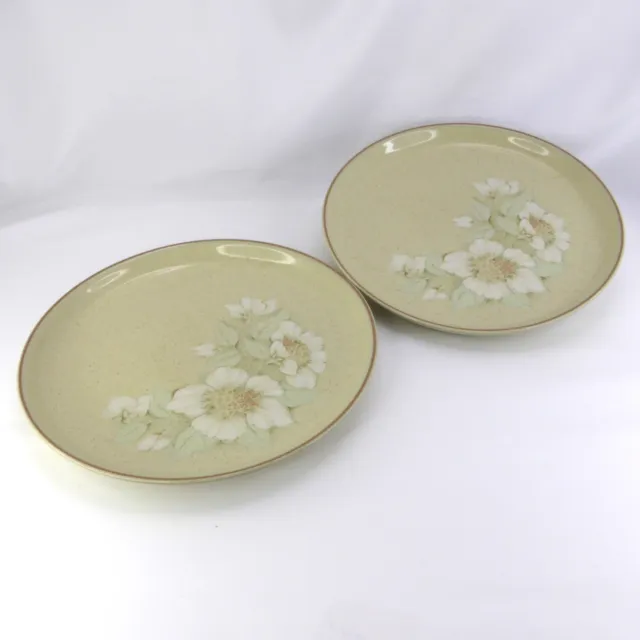 Denby Daybreak Dinner Plates 2 x 10 Inch Fine Stoneware From Coloroll England