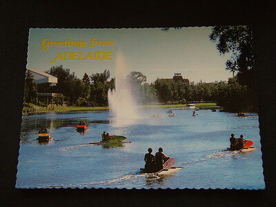 Greetings From Adelaide Pleasure Craft Near The Fountain River Torrens Postcard