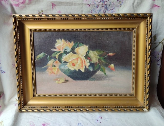 Ancienne huile sur toile Le Lilas | This is Vintage