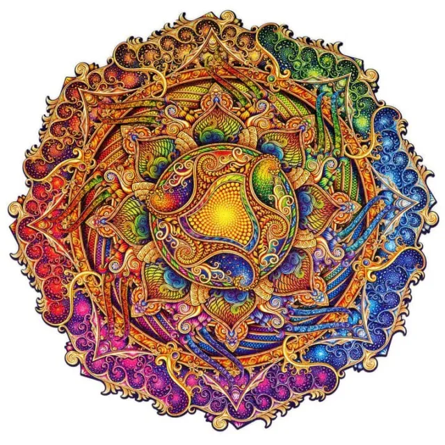 Unidragon Inexhaustible Abundance Mandala rare Wooden Puzzle 200 Piece Complete