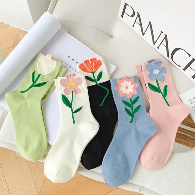 MY# Floral Socks Casual Mid-Calf Socks Soft 3D Flower Daily Home Outdoor Sports