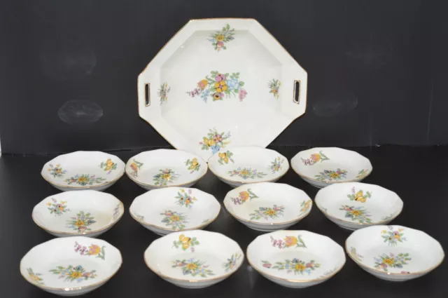 -JOLI ANCIEN SERVICE A CREME ou à SALADE de FRUITS en PORCELAINE LIMOGES 1950 XX