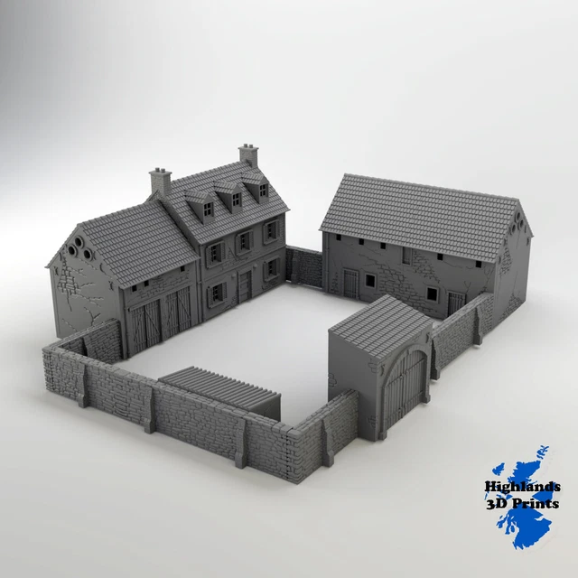 NORMANDY FARMSTEAD 28MM 1:64 WW2 Building Terrain Tabletop Gaming 3D ...