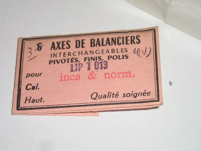 Axe De Balancier (Unruhwelle) Pour Montre Lip R40, Référence 403 - New Old Stock (neuf De Stock)