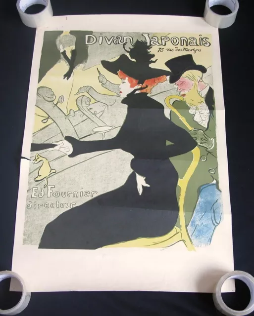 Vtg 60s 70s Divan Japonais Poster Henri de Toulouse-Lautrec Street Art Poster