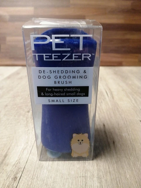 Fellpflegebürste für Hunde, klein, Marineblau/Himmelblau