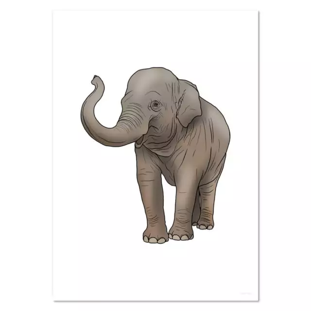 'Waving Asian Elephant' Wandplakate/Drucke (PP046421)