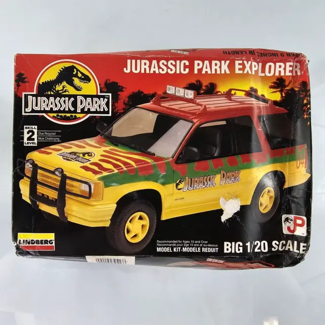 Lindberg Jurassic Park Explorer Big 1/20 Scale Model Kit 1994 Movie OPEN READ
