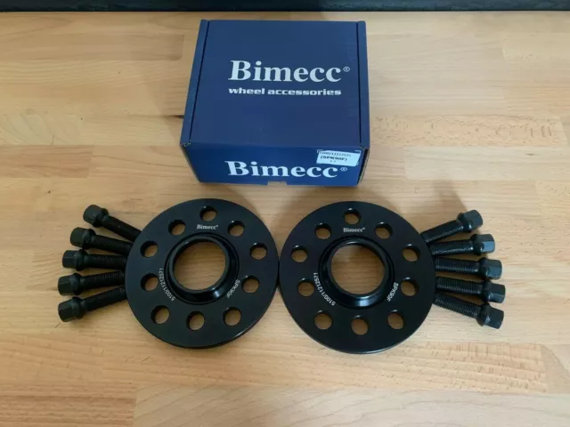 2 x 12mm VW Black Bimecc Hubcentric Wheel Spacers 5x100/112 57.1 Radius Bolts