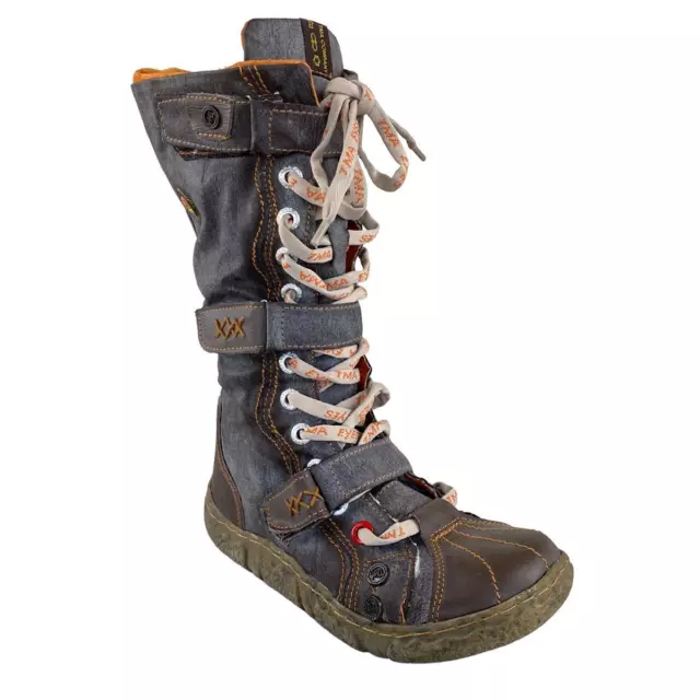 Tma Eyes Damen Stiefel Gr. 36 Dunkelbraun Neu