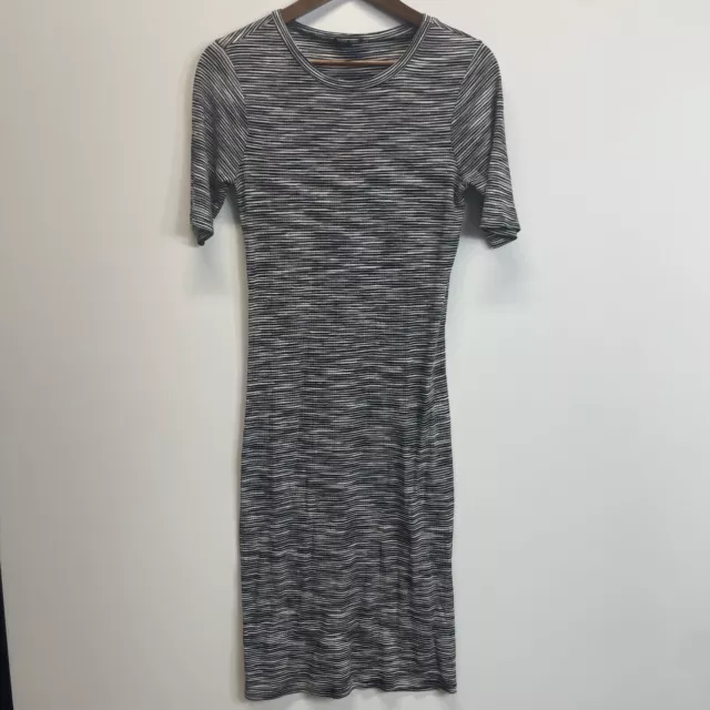 Topshop T Shirt Dress Women's Size 6 Stripe Black White