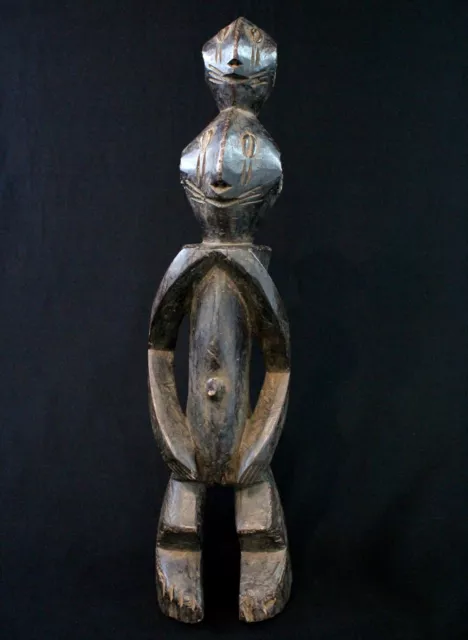 Art Africain Arts Premiers - Fétiche Mumuye Têtes Superposées - Nigéria - 60 Cms