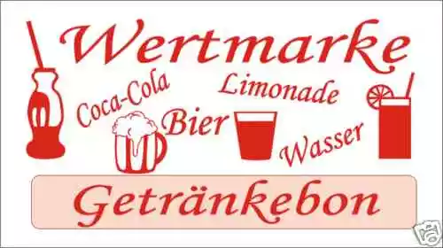 1000 Wertmarken Biermarken "Getränkebon Getränke" ROT Getränkemarken Biermarke